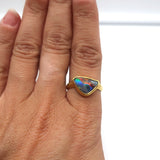 Pippa Small Greek Opal Ring 22k Gold Size 7.5