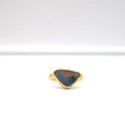 Pippa Small Greek Opal Ring 22k Gold Size 7.5