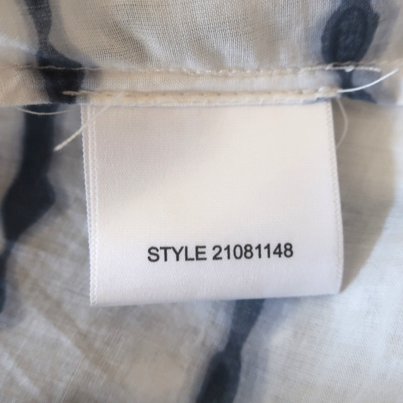 Tory Burch Stephanie Mirror-Embellished Tunic Top White/Navy Tie Dye Size 4