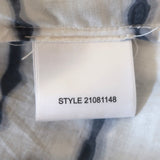 Tory Burch Stephanie Mirror-Embellished Tunic Top White/Navy Tie Dye Size 4