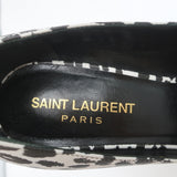 Saint Laurent Zoe Pumps White Leopard Print Leather Size 36 Pointed Toe Heels