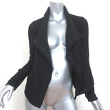 Vince Frayed Edge Scuba Jacket Black Cotton Tweed Size Extra Small