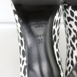 Saint Laurent Zoe Pumps White Leopard Print Leather Size 36 Pointed Toe Heels