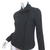 Vince Frayed Edge Scuba Jacket Black Cotton Tweed Size Extra Small