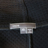 Vince Frayed Edge Scuba Jacket Black Cotton Tweed Size Extra Small
