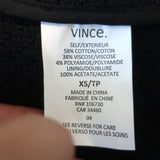 Vince Frayed Edge Scuba Jacket Black Cotton Tweed Size Extra Small