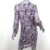 Isabel Marant Etoile Dress Jirvina Ruched Printed Chiffon Size 40 Long Sleeve