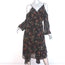 Paige Cold Shoulder Wrap Dress Black Floral Print Silk Chiffon Size Medium