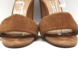 Manolo Blahnik Lauratop Sandals Brown Suede Size 36 Ankle Strap Heels