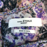 Isabel Marant Etoile Dress Jirvina Ruched Printed Chiffon Size 40 Long Sleeve