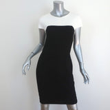 Narciso Rodriguez Colorblock Dress Black/White Pebble Crepe Size 40 NEW