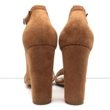 Manolo Blahnik Lauratop Sandals Brown Suede Size 36 Ankle Strap Heels