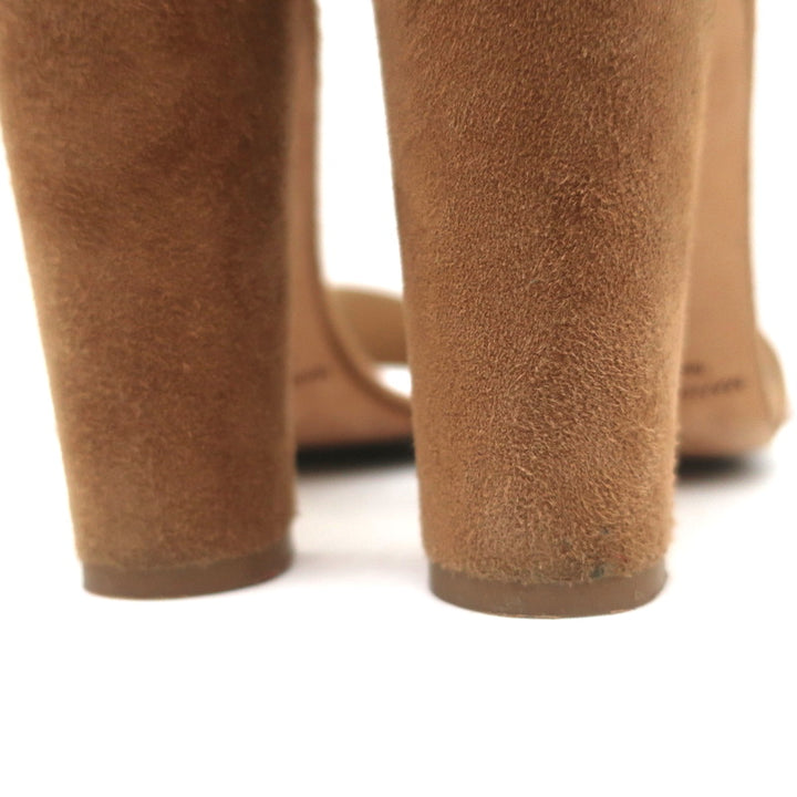 Manolo Blahnik Lauratop Sandals Brown Suede Size 36 Ankle Strap Heels