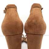 Manolo Blahnik Lauratop Sandals Brown Suede Size 36 Ankle Strap Heels