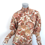 Zimmermann Blouson Sleeve Turtleneck Sweater Lucky Cream Paisley Print Size 1