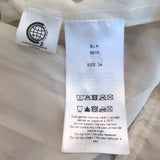 GANNI Tiered Mini Dress Cream Floral Print Pleated Georgette Size 34