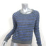 T by Alexander Wang Sweatshirt Blue/Gray Striped French Terry Size Extra Small