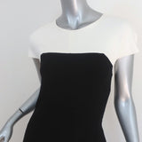 Narciso Rodriguez Colorblock Dress Black/White Pebble Crepe Size 40 NEW