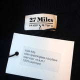 27 Miles Malibu Cashmere Sweater Navy Size Small V-Neck Pullover NEW - Celebrity Owned