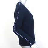 27 Miles Malibu Cashmere Sweater Navy Size Small V-Neck Pullover NEW - Celebrity Owned