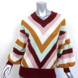 Zimmermann Sweater Fleeting Chevron Mohair-Blend Size 1 Bishop Sleeve Pullover