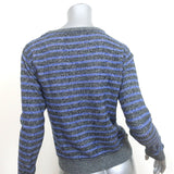 T by Alexander Wang Sweatshirt Blue/Gray Striped French Terry Size Extra Small