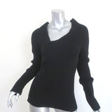 Gucci Tom Ford Ribbed Cashmere Sweater Black Size Large Asymmetric Pullover