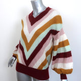 Zimmermann Sweater Fleeting Chevron Mohair-Blend Size 1 Bishop Sleeve Pullover