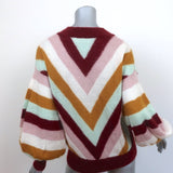 Zimmermann Sweater Fleeting Chevron Mohair-Blend Size 1 Bishop Sleeve Pullover