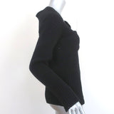 Gucci Tom Ford Ribbed Cashmere Sweater Black Size Large Asymmetric Pullover