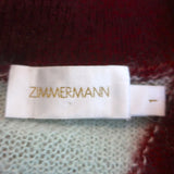Zimmermann Sweater Fleeting Chevron Mohair-Blend Size 1 Bishop Sleeve Pullover