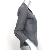 Theory Button Down Shirt Gray Stretch Cotton Size Petite 3/4 Sleeve Top