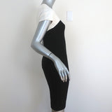 Narciso Rodriguez Colorblock Dress Black/White Pebble Crepe Size 40 NEW
