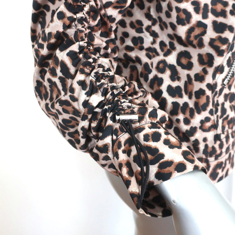 Veronica Beard Anorak Jacket Sibila Brown Leopard Print Size Extra Small