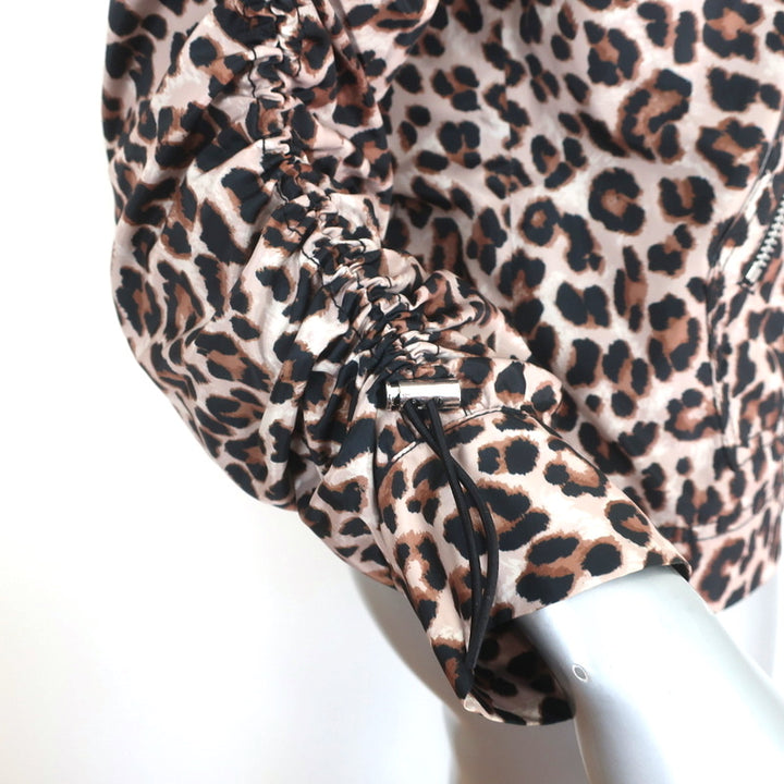 Veronica Beard Anorak Jacket Sibila Brown Leopard Print Size Extra Small
