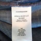 Veronica Beard Tes Ruffled Chambray Blouse Size 6 Long Sleeve Top