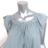 THE GREAT Eyelet Keepsake Tank Top Dusty Powder Blue Cotton Size 1 NEW