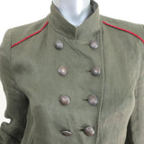 Ann Demeulemeester Military Jacket Olive Linen-Silk Size 36