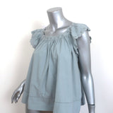 THE GREAT Eyelet Keepsake Tank Top Dusty Powder Blue Cotton Size 1 NEW