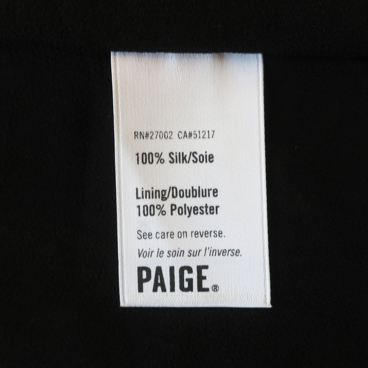 Paige Cold Shoulder Wrap Dress Black Floral Print Silk Chiffon Size Medium