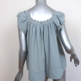 THE GREAT Eyelet Keepsake Tank Top Dusty Powder Blue Cotton Size 1 NEW
