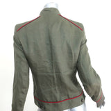 Ann Demeulemeester Military Jacket Olive Linen-Silk Size 36