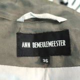 Ann Demeulemeester Military Jacket Olive Linen-Silk Size 36