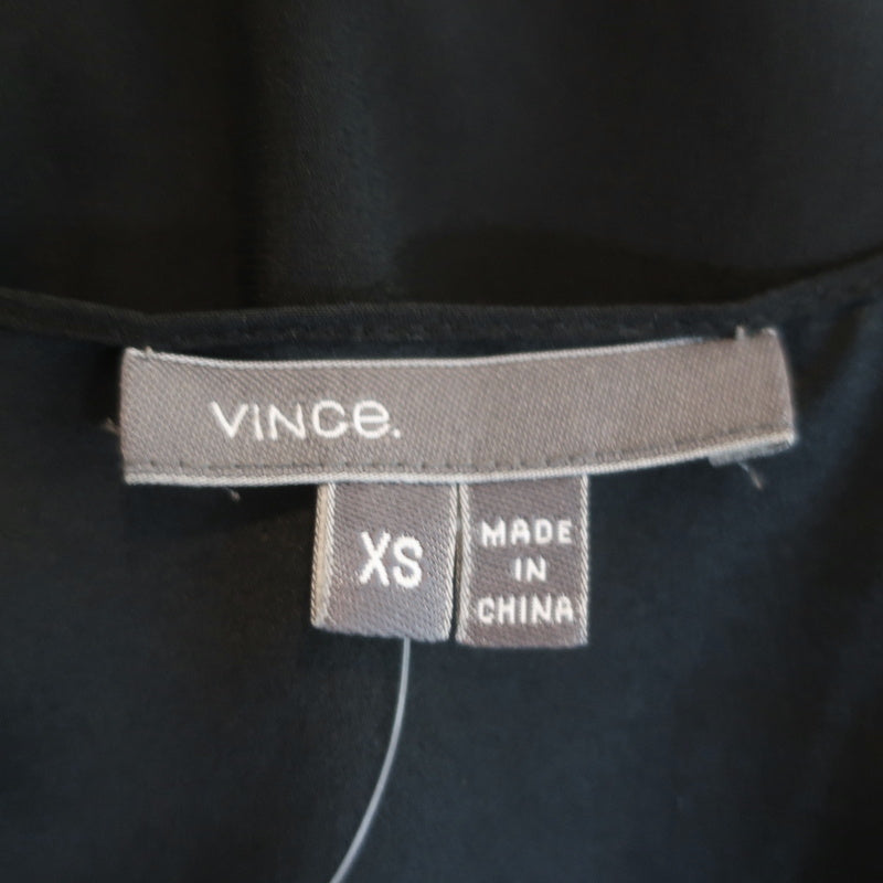 Vince Tank Top Black Stretch Silk Size Extra Small Sleeveless Blouse