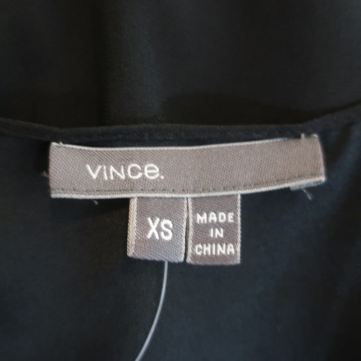Vince Tank Top Black Stretch Silk Size Extra Small Sleeveless Blouse