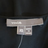 Vince Tank Top Black Stretch Silk Size Extra Small Sleeveless Blouse