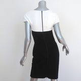 Narciso Rodriguez Colorblock Dress Black/White Pebble Crepe Size 40 NEW