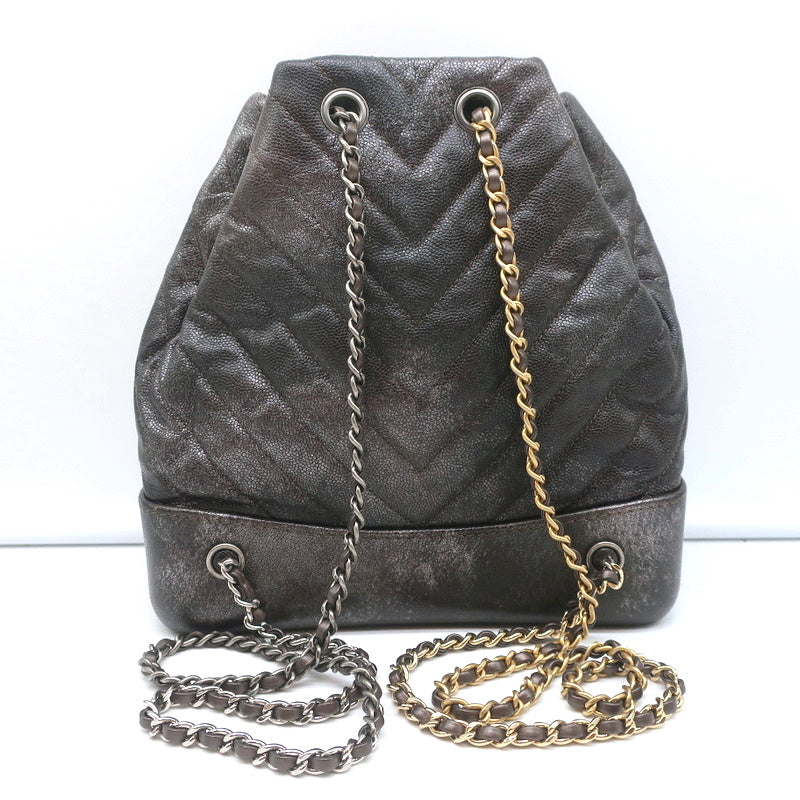 Chanel Silver Quilted Leather Small Gabrielle Backpack Chanel