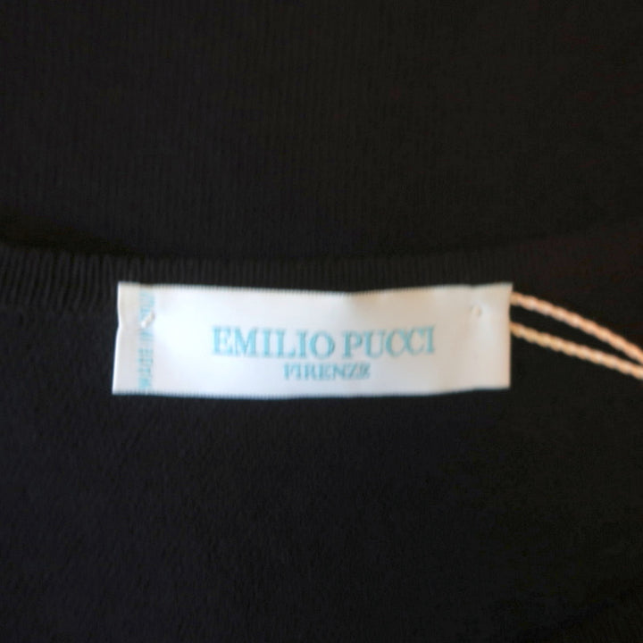 Emilio Pucci Printed Silk-Front Cardigan Navy Stretch Knit
