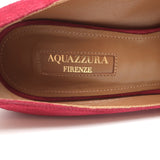 Aquazzura Love Tassel Pumps Red Suede Size 36.5 Pointed Toe Heels